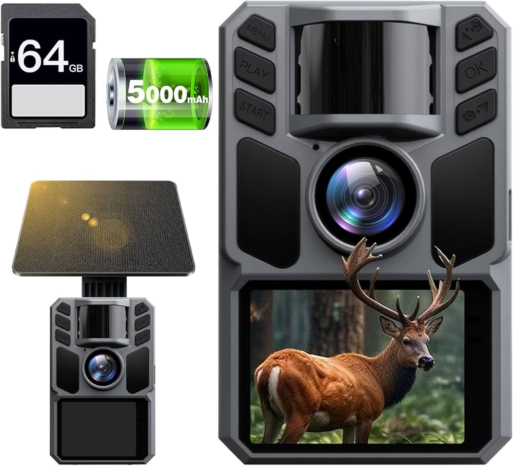 ✨トレイルカメラ ソーラー付 赤外線 スマホ対応✨野生動物監視カメラ 防犯カメラ FKPCAM トレイルカメラ ソーラー式 赤外線カメラ スマホ対応 4K